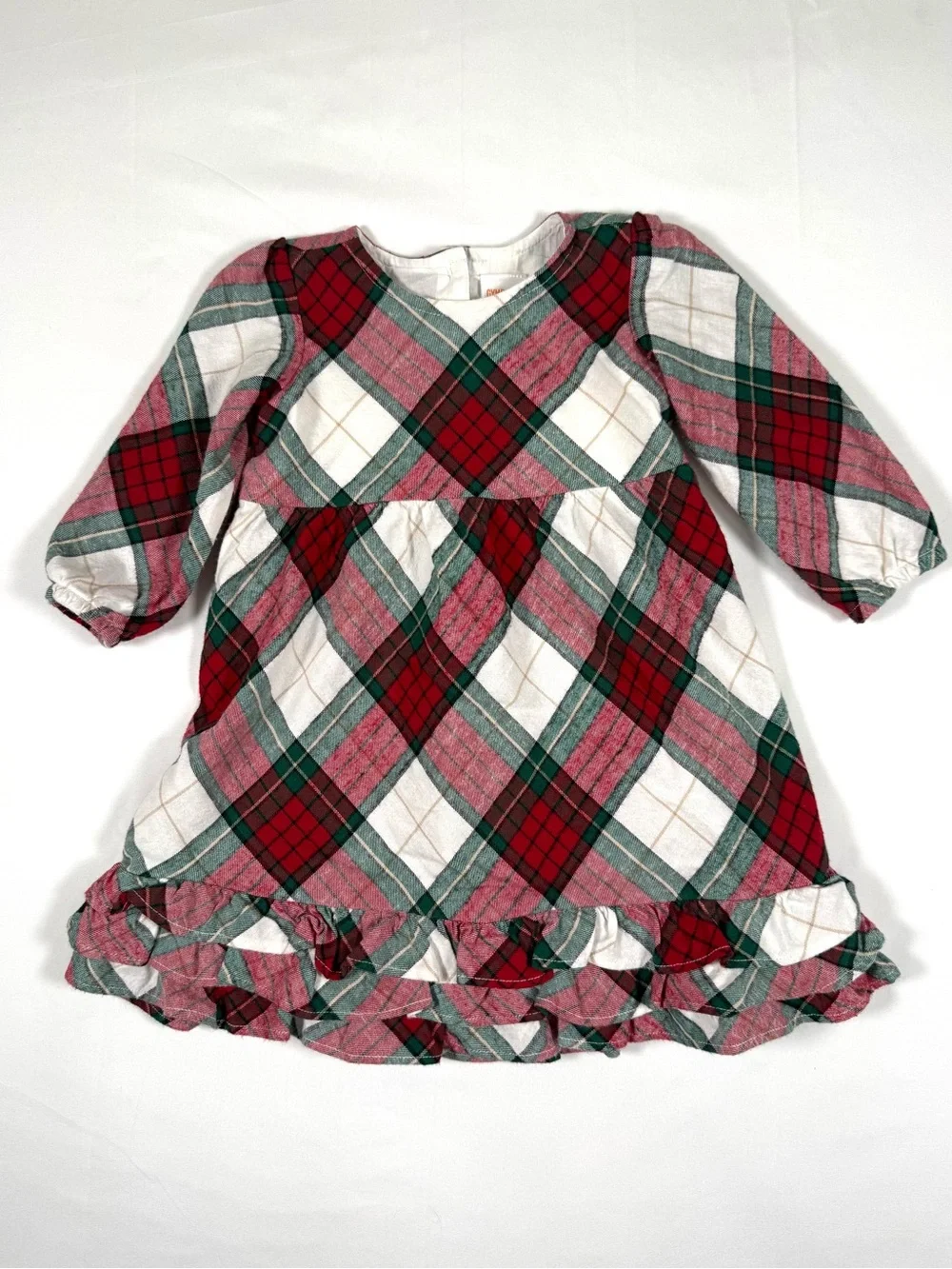 GYMBOREE Girls Christmas Plaid Ruffle Dress 9-12 Months Tartan Holiday Preppy